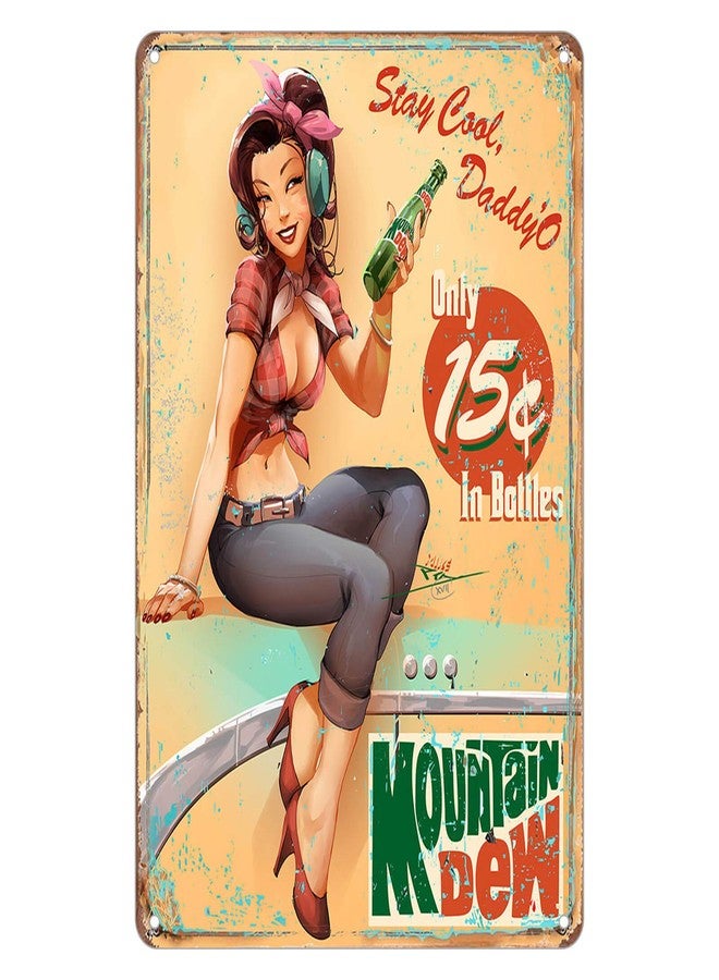 KENSILO Vintage Metal Signs Mountain Dew Chic Art Wall Decor Home Yard Signs Bar Hotel Cafe Pub 8 x 12 inches - Image 1
